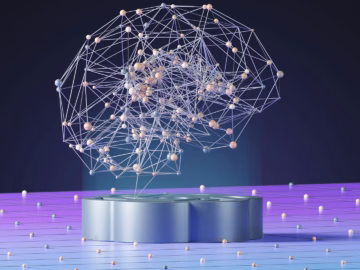 An abstract image of a brain made of a network