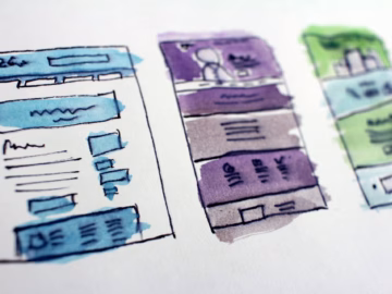 Rough web design sketches
