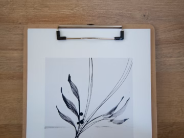 A sketch of a flower on white paper